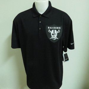 New M-3XL RAIDERS Black Nike Dri-Fit Men's db #02G Polo Shirt